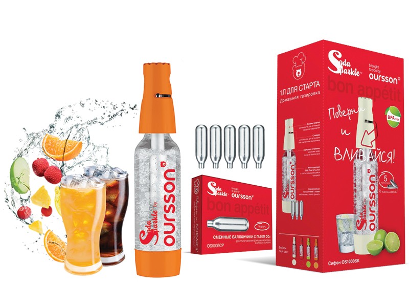 

Набор для создания газировки Oursson OS1000SK/OR оранжевый, OS1000SK/OR