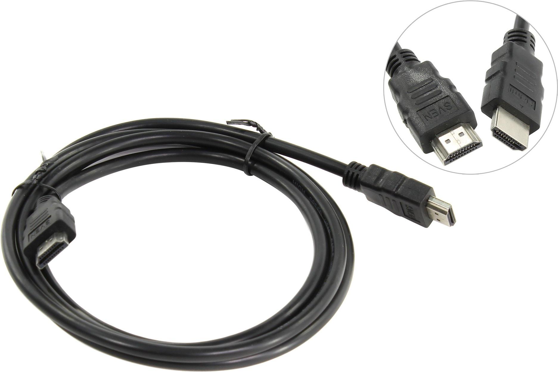 

Кабель для компьютера SVEN 19M-19M High Speed HDMI cable with Ethernet 1.8 м, 19M-19M High Speed HDMI cable with Ethernet 1.8 м