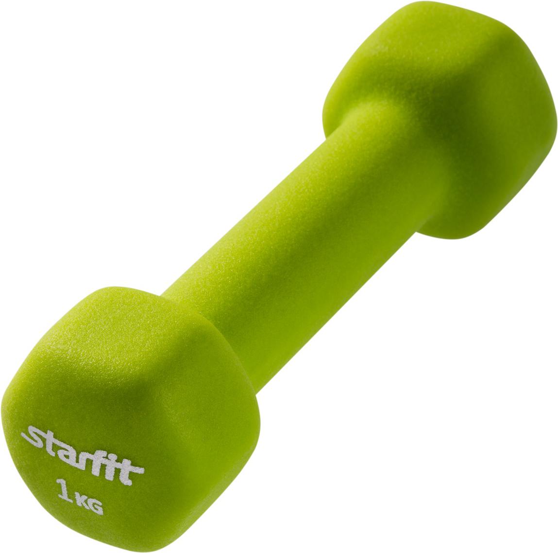

Гантель цельная Starfit DB-201 1 кг салатовый, Гантель DB-201 1кг