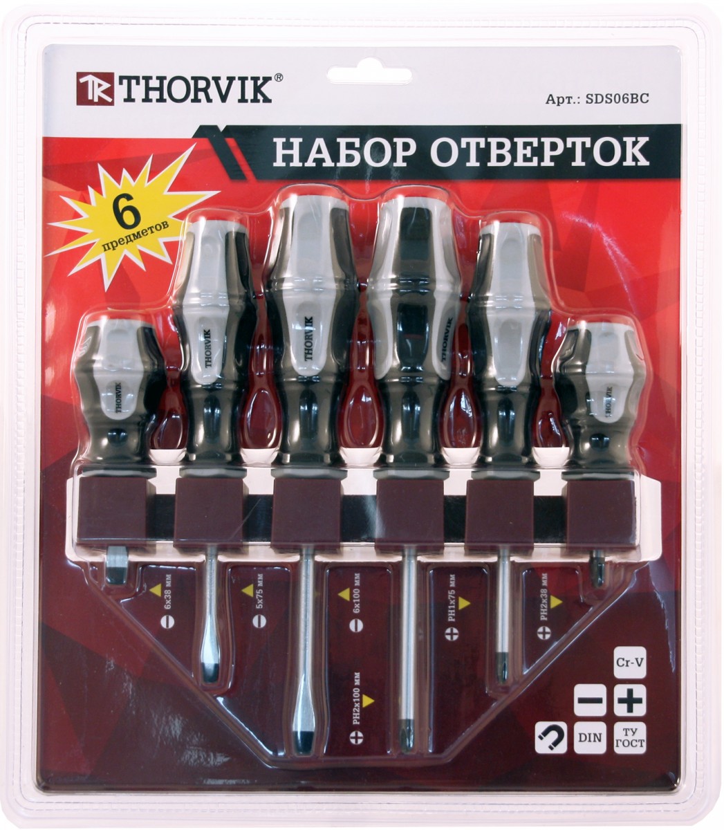 

Отвертка слесарная Thorvik SDS06BC, SDS06BC