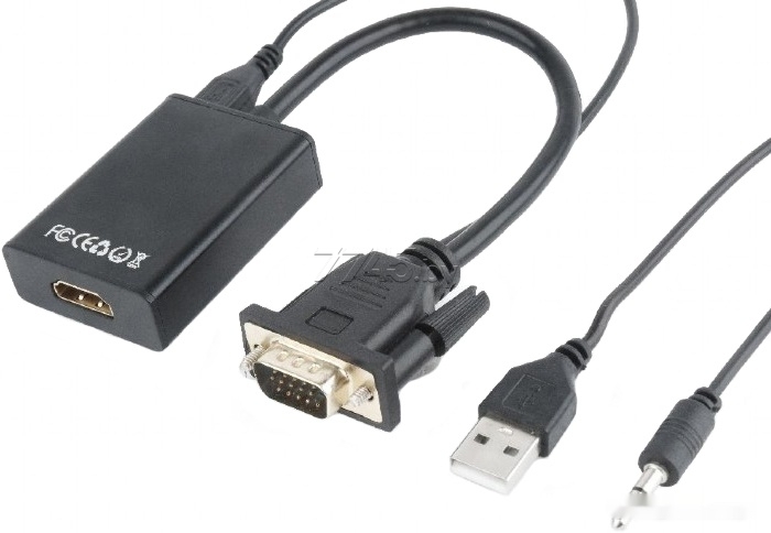 

Переходник Gembird VGA(m) to HDMI(f) +3.5 audio A-VGA-HDMI-01 0,15м