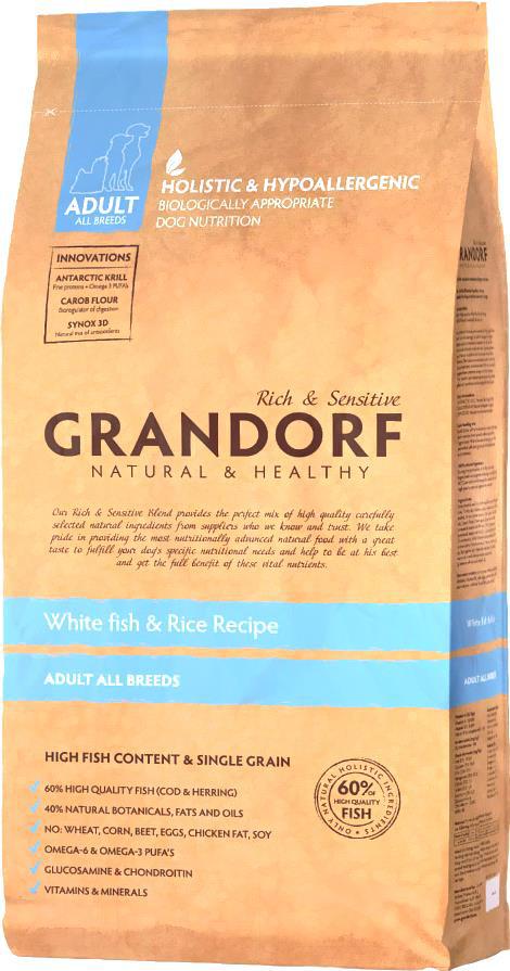 

Корм для собак Grandorf Adult Fishamp;Rice 3кг, Adult Fishamp;Rice 3кг