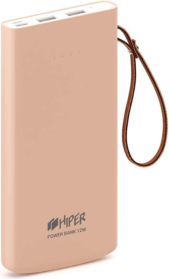 

Портативный аккумулятор Powerbank Hiper Travel10K персиковый, Travel10K