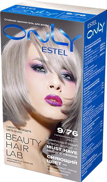 

Краска для волос Estel Краска-гель стойкая Only 9/76 блондин коричнево-фиолетовый, Краска-гель стойкая Only 9/76