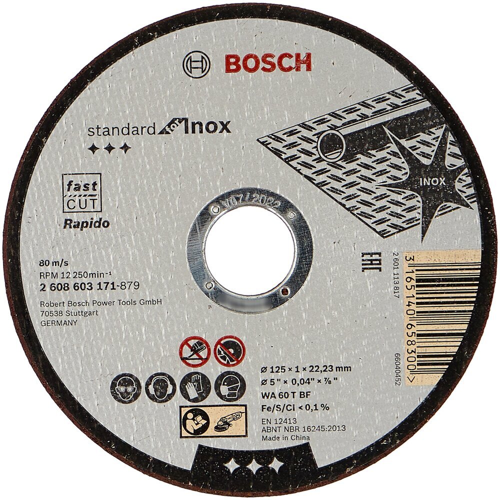

Отрезной круг Bosch 2.608.603.171, Отрезной круг Bosch 125х1мм Standard 2.608.603.171