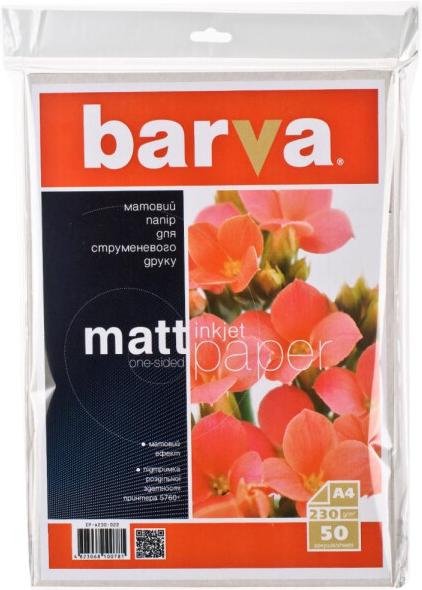 

Фотобумага Barva матовая А4 230 г/м2 50 л [IP-A230-022], Матовая А4 230 г/м2 50л