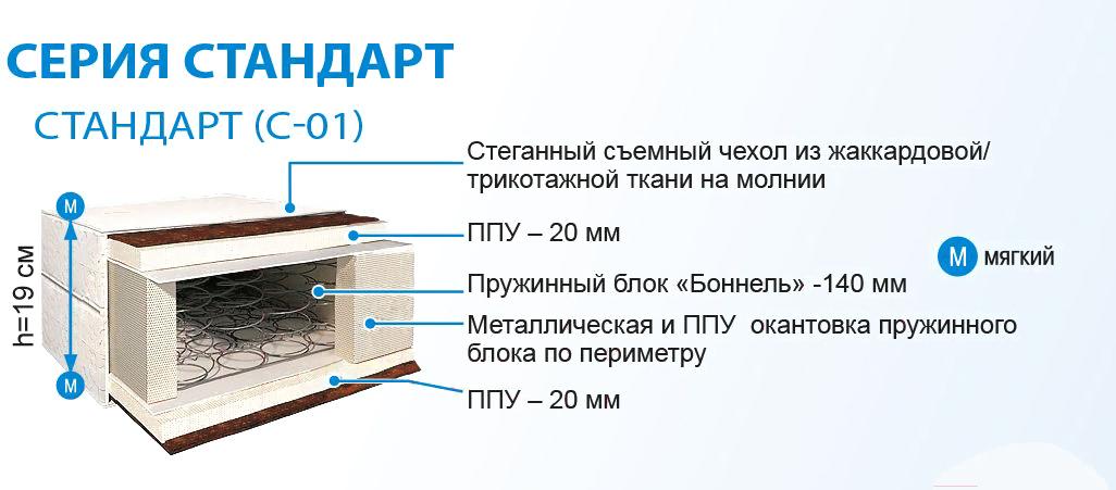 

Матрас BelSon Стандарт 90x200, Стандарт 90x200