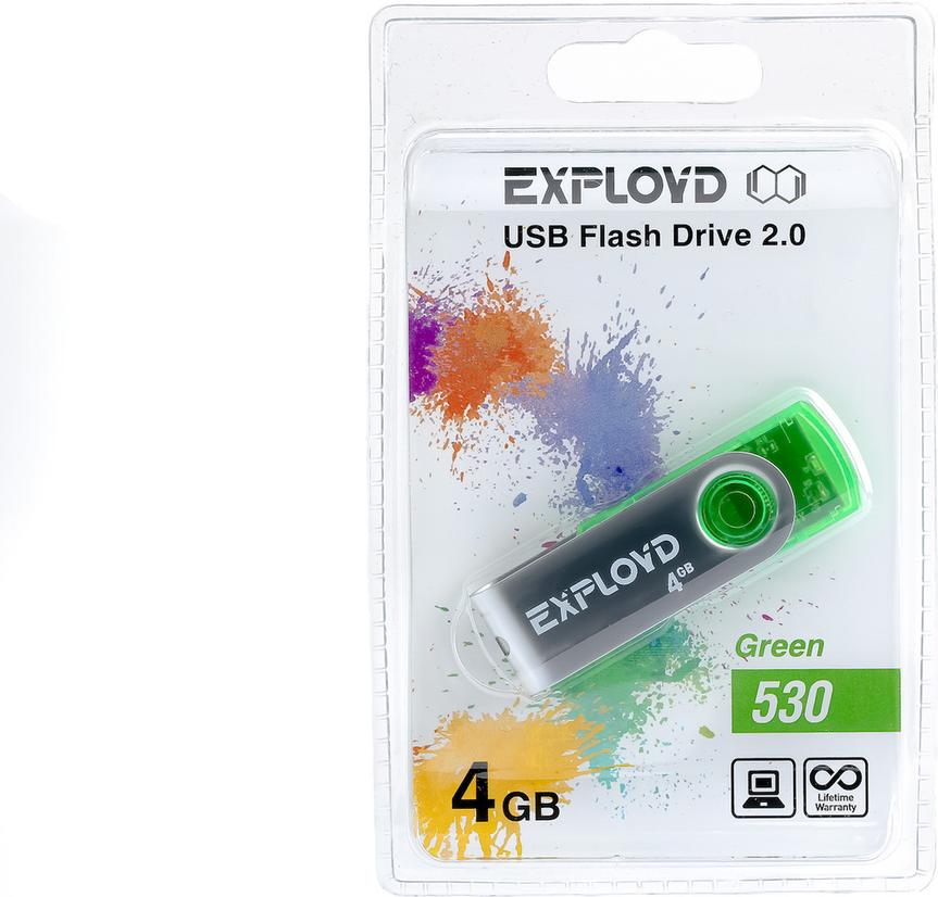 

Usb flash Exployd 530 4Gb зеленый, 530 4Gb