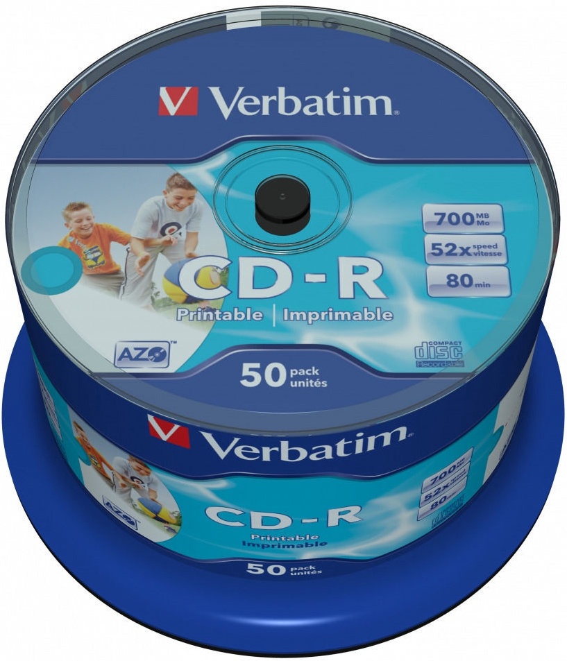 

Оптический диск Verbatim CD-R 700Mb 52x Cake Box 50 шт [43438], Оптический диск Verbatim CD-R 700Mb 52x Cake Box 50 шт 43438