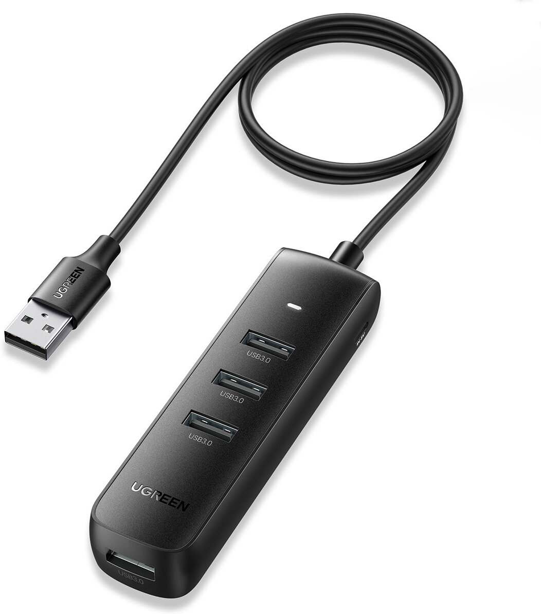 

USB-хаб Ugreen CM416-80657 Black (80657), UGREEN USB3.0 to 4*USB 3.0 Hub 1m (Black) (80657)