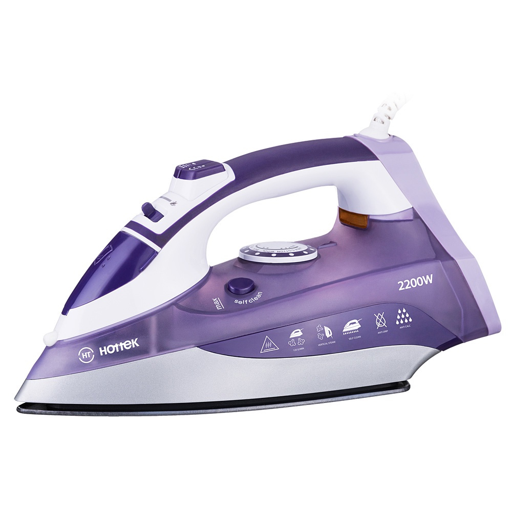 

Утюг HOTTEK HT-955-001 2200Вт керамическая подошва фиолетовый, HT-955-001 2200Вт керамическая подошва