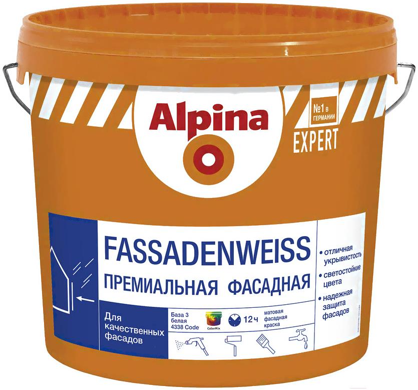 

Краска Alpina Expert Fassadenweiss База 3 9.4 л, Expert Fassadenweiss База 3 9.4 л