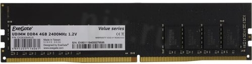

Оперативная память ExeGate Value DIMM DDR4 4GB PC4-19200 2400MHz [EX283084RUS], Оперативная память ExeGate Value DIMM DDR4 4GB PC4-19200 2400MHz EX283084RUS