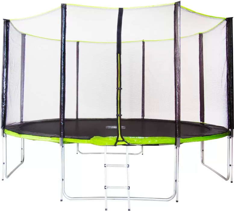 

Батут Fitness Trampoline Extreme Green 14 ft-427 см 4 опоры с защитной сеткой и лестницей, Батут Fitness Trampoline 14ft Extreme (425 см, green)