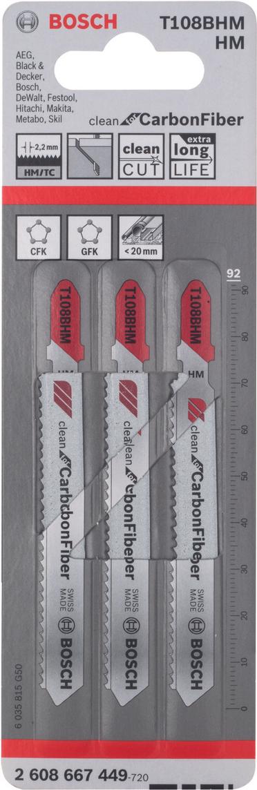 

Пилка для лобзика Bosch T108BHM пластику 3шт [2.608.667.449], T108BHM пластику 3шт
