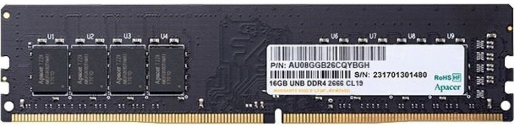 

Оперативная память DDR4 Apacer AU08GGB26CQYBGH, Оперативная память Apacer 8GB DDR4 PC4-21300 AU08GGB26CQYBGH
