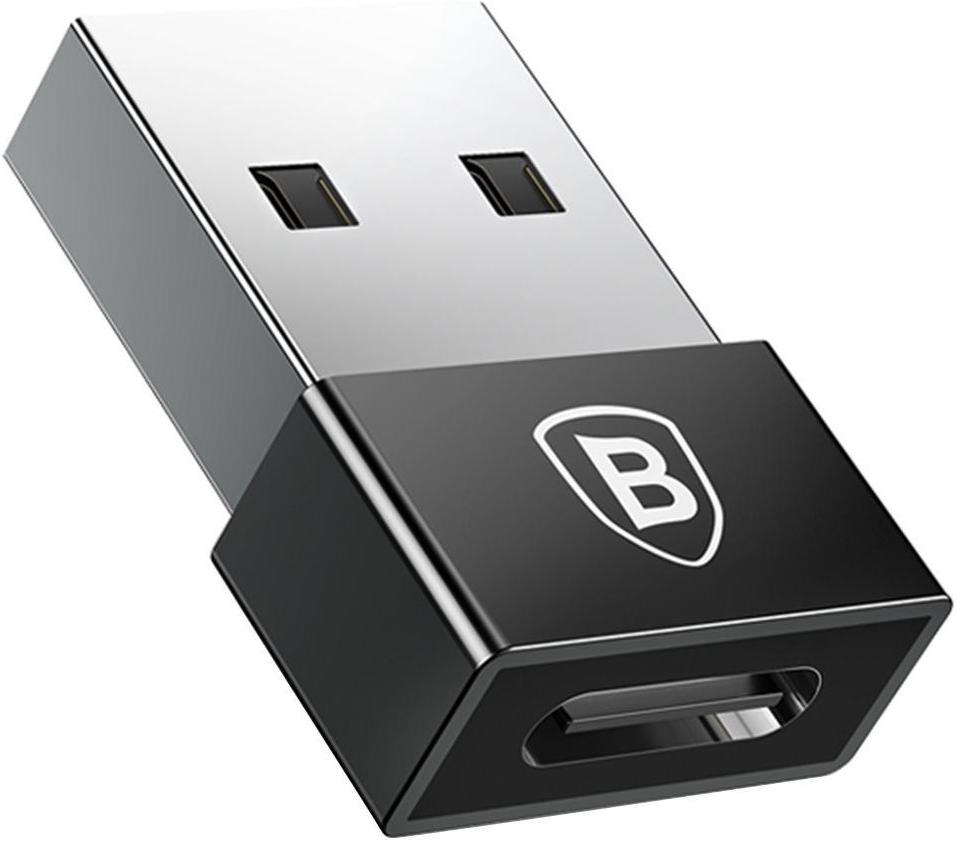 

Кабель для компьютера Baseus USB Male to Type-C Female адаптер 2.4A черный черный [CATJQ-A01], USB Male to Type-C Female адаптер 2.4A черный