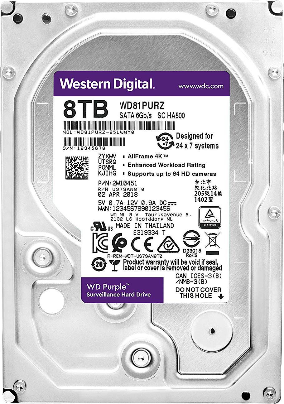 

Жесткий диск WD Purple 8TB WD81PURZ, Purple 8TB