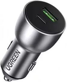 

Автомобильное зарядное устройство Ugreen CD213 (60980), Автомобильное зарядное устройство UGREEN CD213-60980, USB-A + USB-C, 42,5W Fast Charge, Gray (UGREEN USB-C PD+USB-A QC 42.5W Fast Car Charger CD213 (Gray) 60980)
