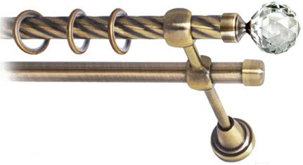 

Карниз Lm Decor Кристалл 130 2р витой 16мм 3.6м антик, Кристалл 130 2р витой 16мм 3.6м