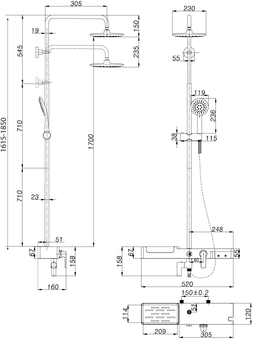 

Душевая система Lemark Tropic [LM7007C], Tropic