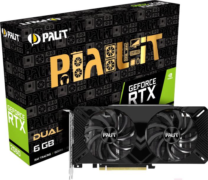 

Видеокарта Palit GeForce RTX 2060 Dual 6GB GDDR6 [NE62060018J9-1160A], GeForce RTX 2060 Dual 6GB GDDR6