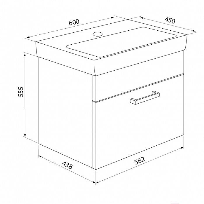 

Тумба с умывальником Iddis Mirro 600 [MIR60W0i95K], Mirro 600