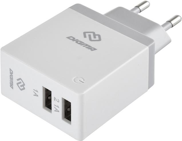 

Зарядное устройство Digma DGWC-2U-3A-WG 2.1A+1A белый, DGWC-2U-3A-WG 2.1A+1A