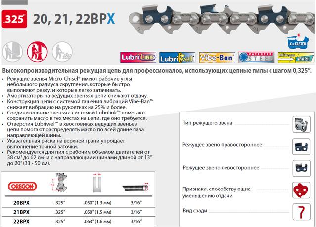 

Цепь для пилы Oregon 21BPX 40 см 16" 0.325" 1.5 мм 66 зв. [21BPX066E], 21BPX 40 см 16" 0.325" 1.5 мм 66 зв.