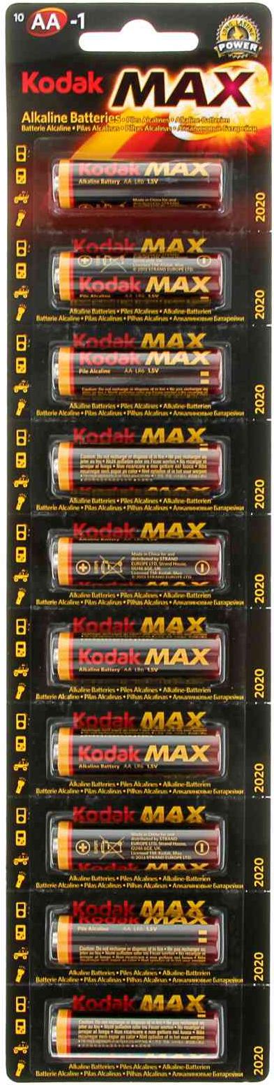 

Батарейка Kodak MAX LR6-10BL KAA-10 блистер [Б0005126], Батарейка Kodak MAX LR6-10BL KAA-10 блистер Б0005126