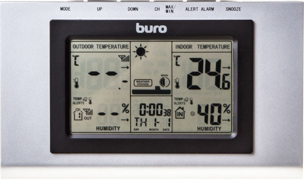 

Метеостанция Buro H127G серебристый/черный
