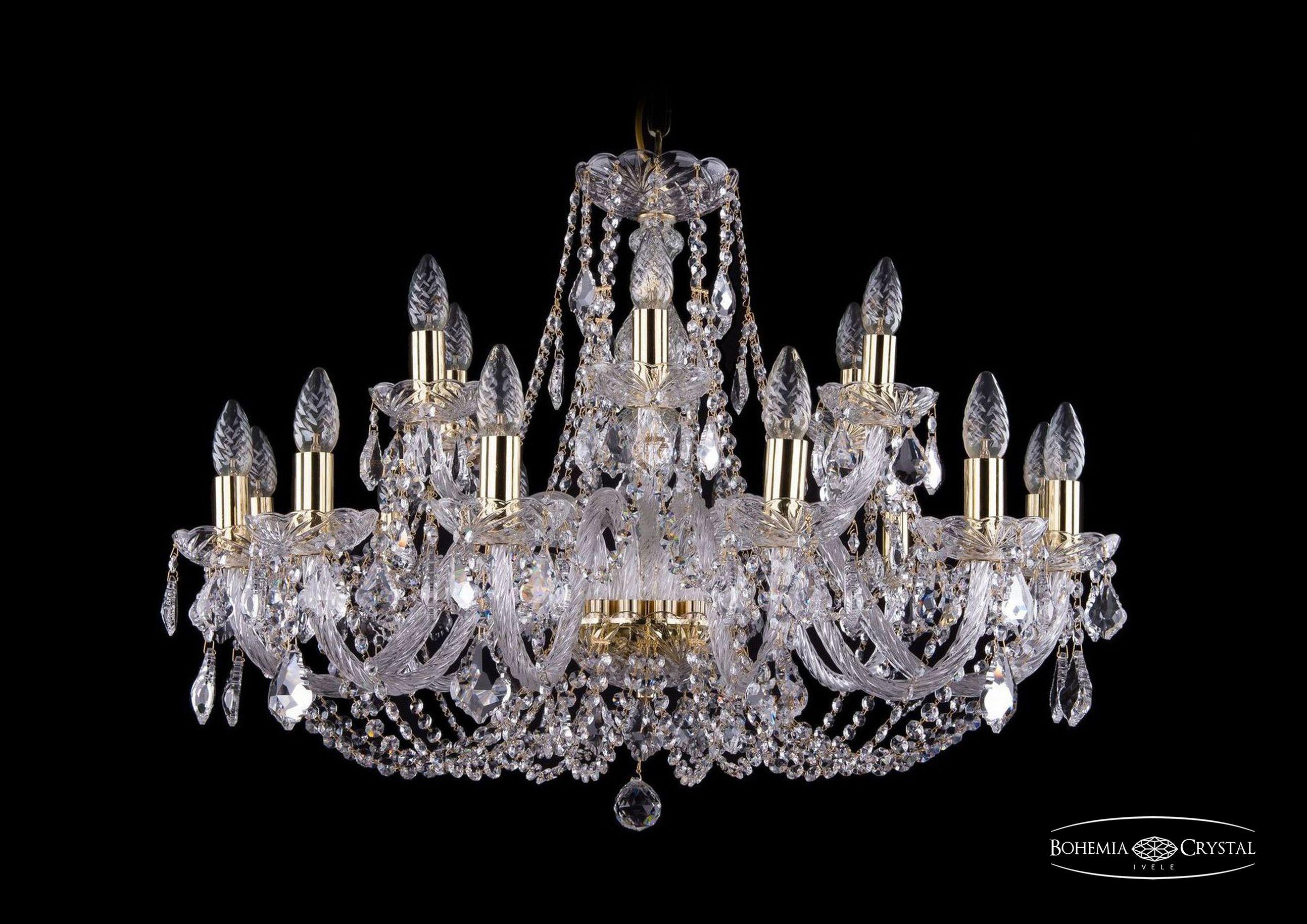 

Подвесная люстра Bohemia Ivele Crystal 1406/12+6/300/G/Leafs