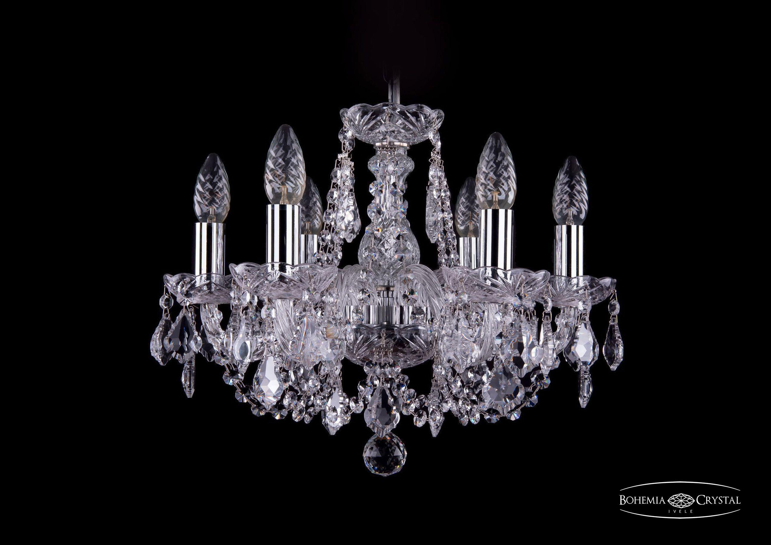 

Подвесная люстра Bohemia Ivele Crystal 1406/6/141/Ni/Leafs