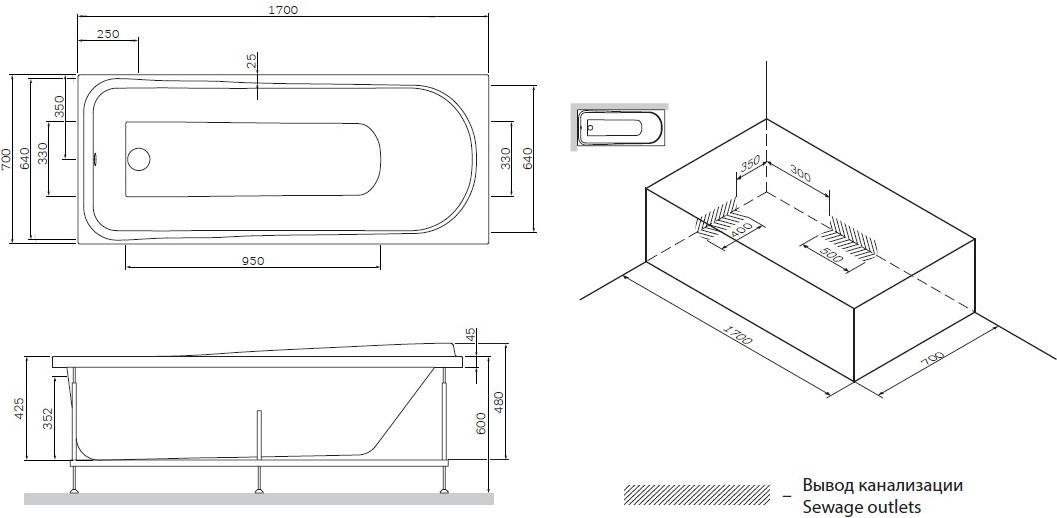 

Каркас для ванны AM.PM Like [W80A-170-070W-R], Каркас для ванны Am.Pm Like W80A-170-070W-R