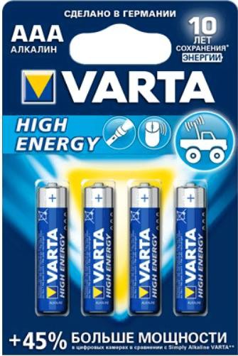 

Комплект батареек Varta High Energy AAA