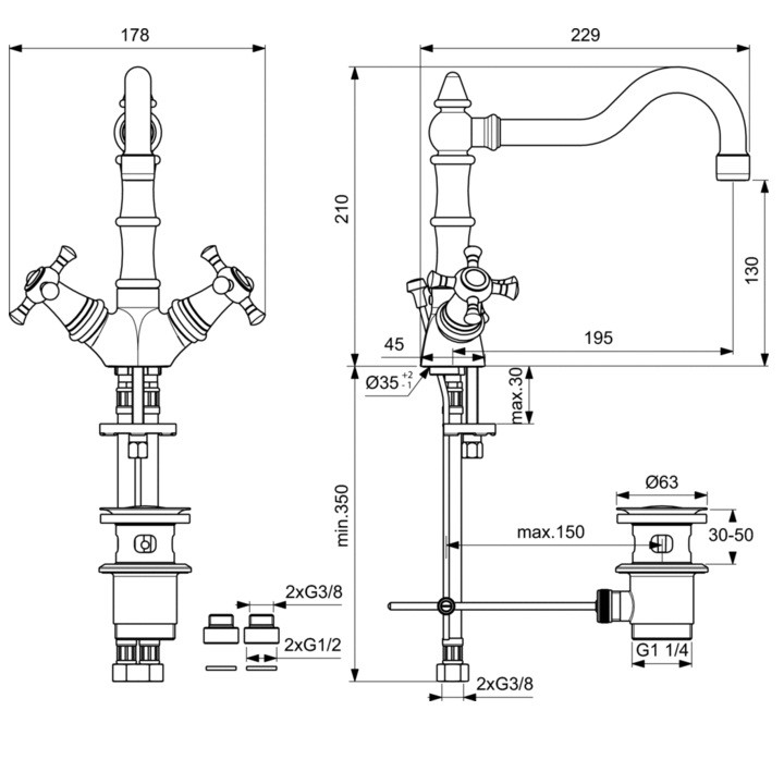 

Смеситель Ideal Standard Reflections [B9654LS], Reflections