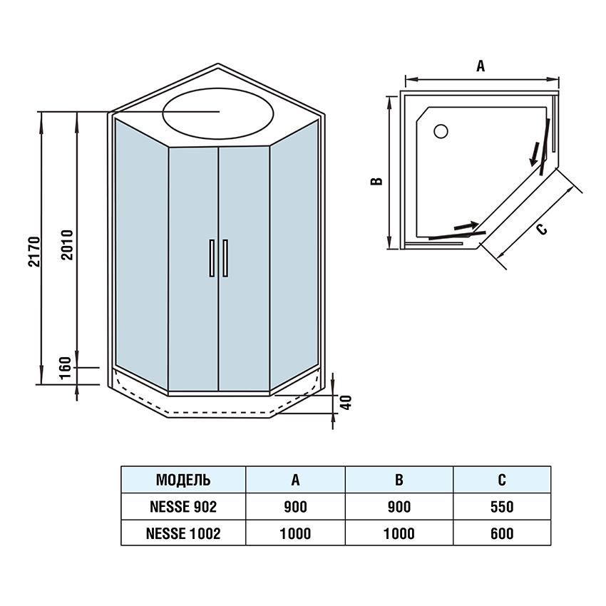 

Душевая кабина WeltWasser WW500 Nesse 1002