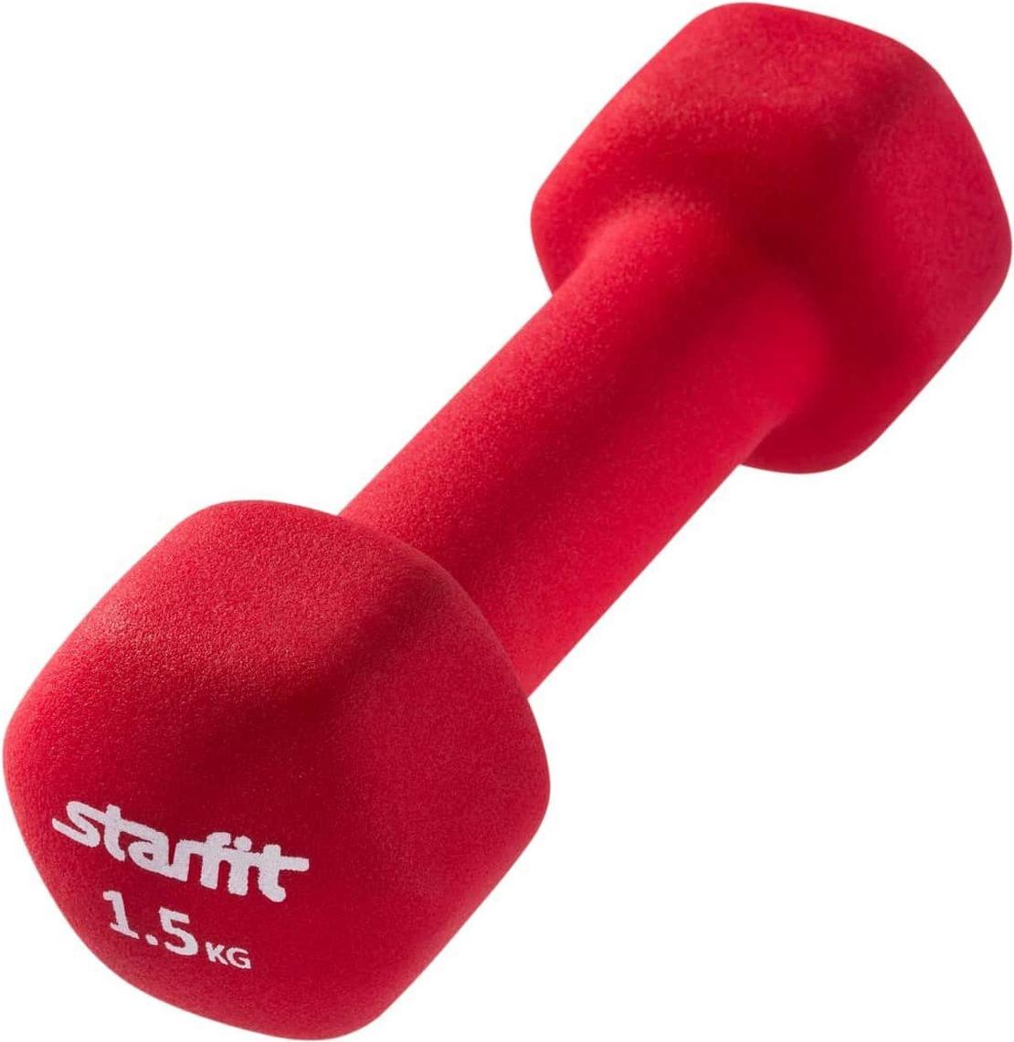 

Гантель Starfit неопреновая DB-201 1,5 кг 2 шт насыщенный красный, неопреновая DB-201 1,5 кг 2 шт