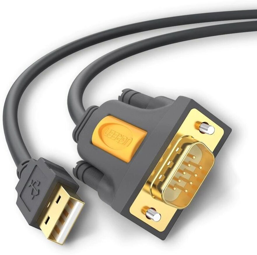 

Кабель для компьютера Ugreen CR104-20211 Black [20211], Кабель UGREEN CR104-20211; USB-А 2.0 to DB9 RS-232, 1.5m Black