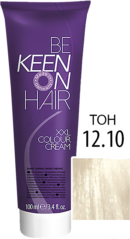 

Крем-краска для волос KEEN Colour Cream 12.10 (платиновый блондин пепельный), Краска для волос KEEN Крем-краска Colour Cream 12.10 платиновый блондин пепельный
