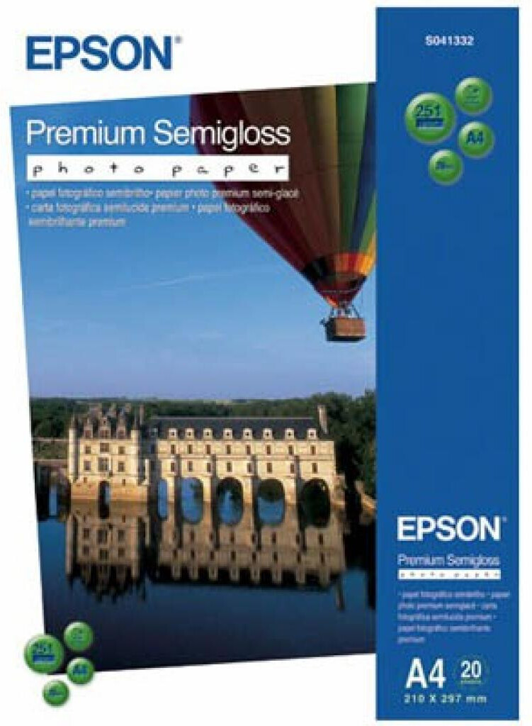 

Фотобумага Epson Premium Semigloss Photo Paper A4 20 листов (C13S041332), Фотобумага Epson Premium Semigloss Photo Paper A4 20 листов C13S041332