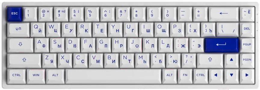 

Клавиатура Akko 3068B Plus Edition WhiteBlue 3 Modes Jelly Purple (1561218)
