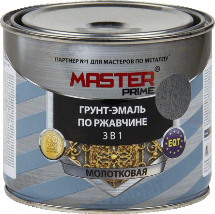 

Эмаль MASTER Prime Молотковая 3 в 1 2 л (полуматовый черный)