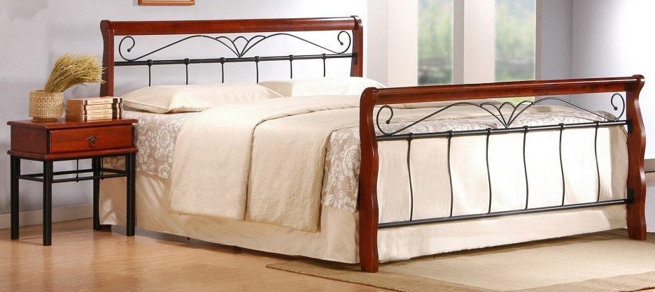 

Кровать Halmar Veronica 160x200, Кровать Halmar Veronica 160x200 (античная черешня/черный)