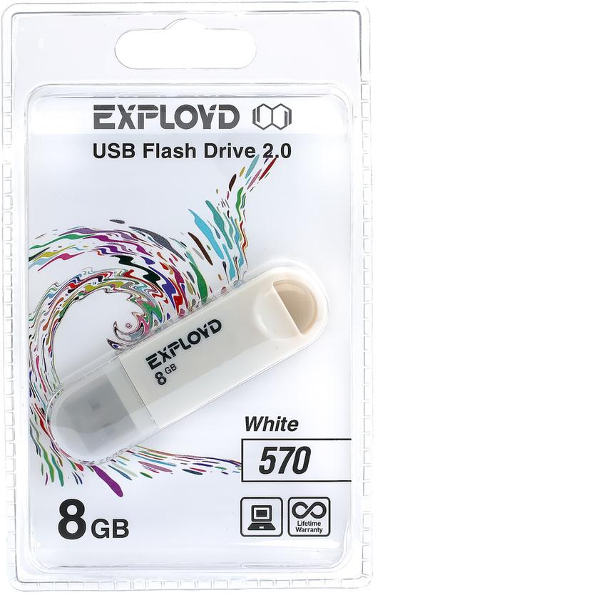 

Usb flash Exployd 570 8Gb белый, 570 8Gb