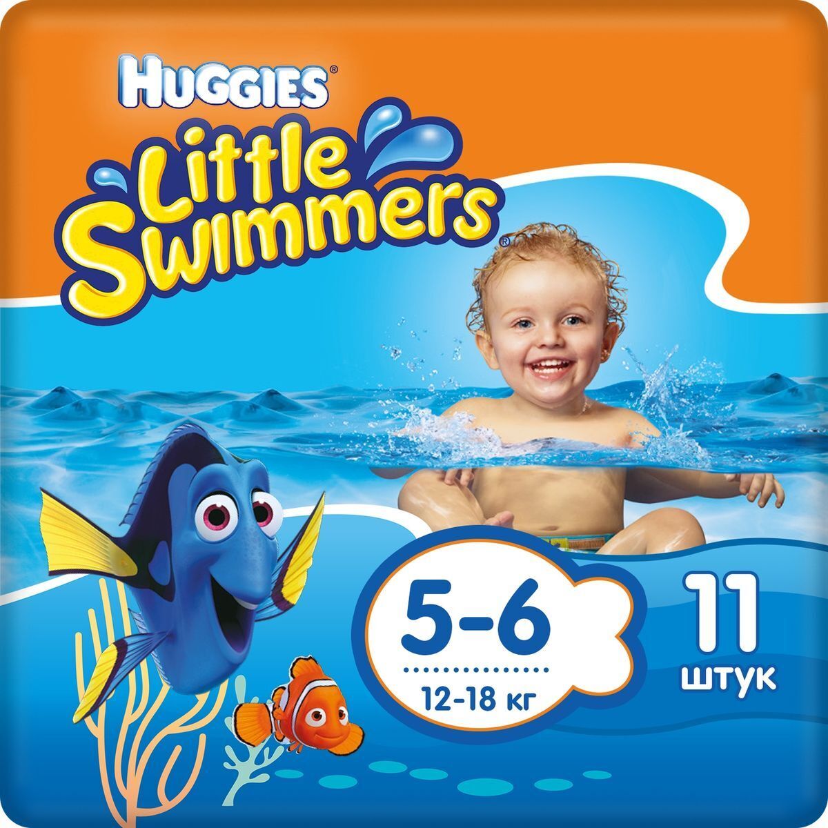 

Подгузники-трусики Huggies Little Swimmers 5-6 (11шт), Детские подгузники Huggies Little Swimmers 5-6 (11шт)