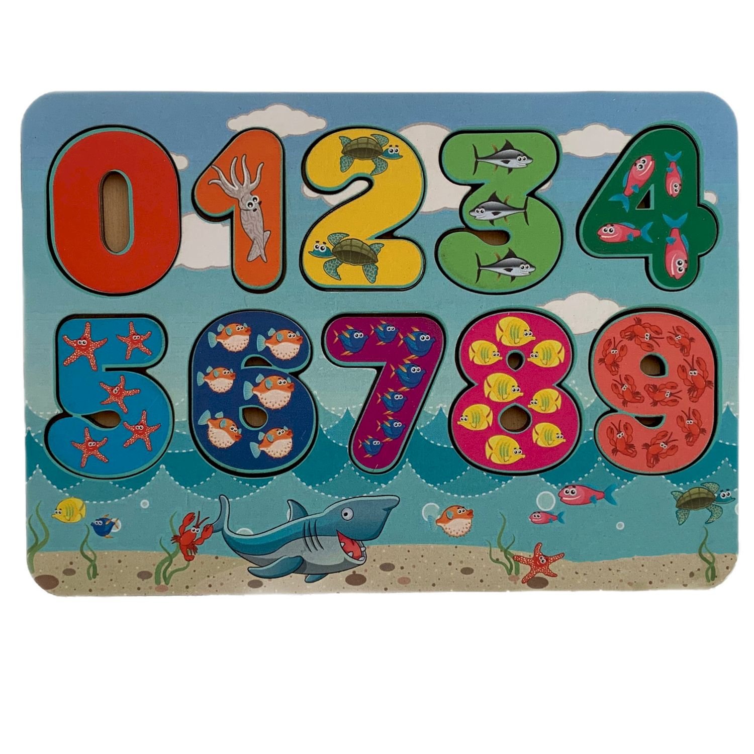 

Игрушка Paremo Вкладыши. Цифры Морские обитатели, Вкладыши Цифры Морские обитатели