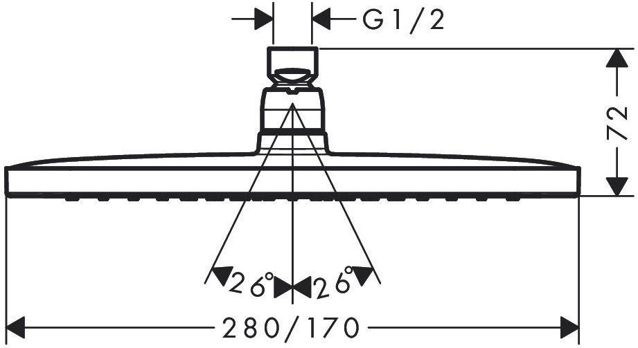 

Верхний душ Hansgrohe Croma E 280 1jet