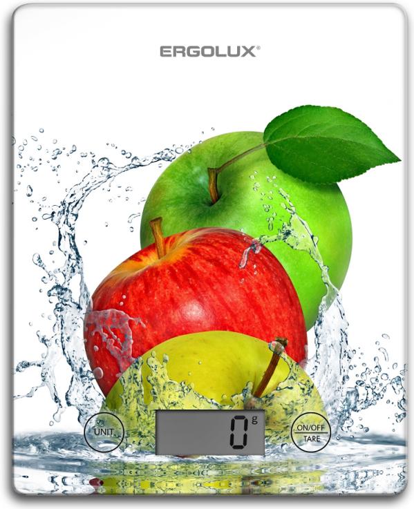 

Кухонные весы Ergolux ELX-SK02-С01 белые яблоки, ELX-SK02-С01