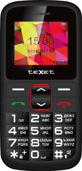 

Мобильный телефон TeXet TM-B217 (черный-красный), TM-B217